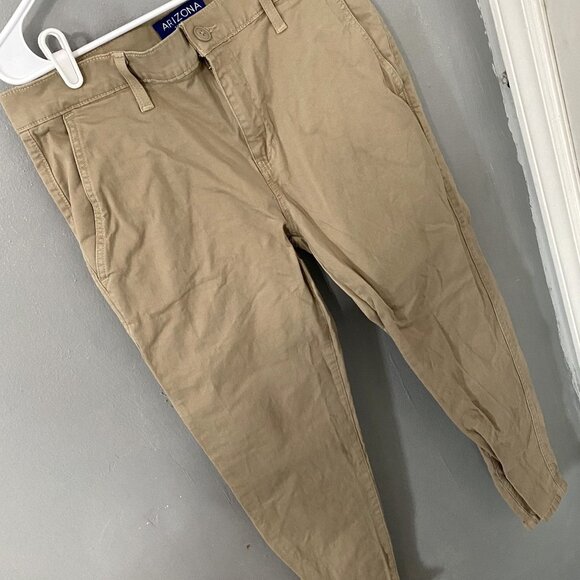 Arizona Men's Khaki Pants Flex Slim 34x30 Tan Chinos - Picture 1 of 5